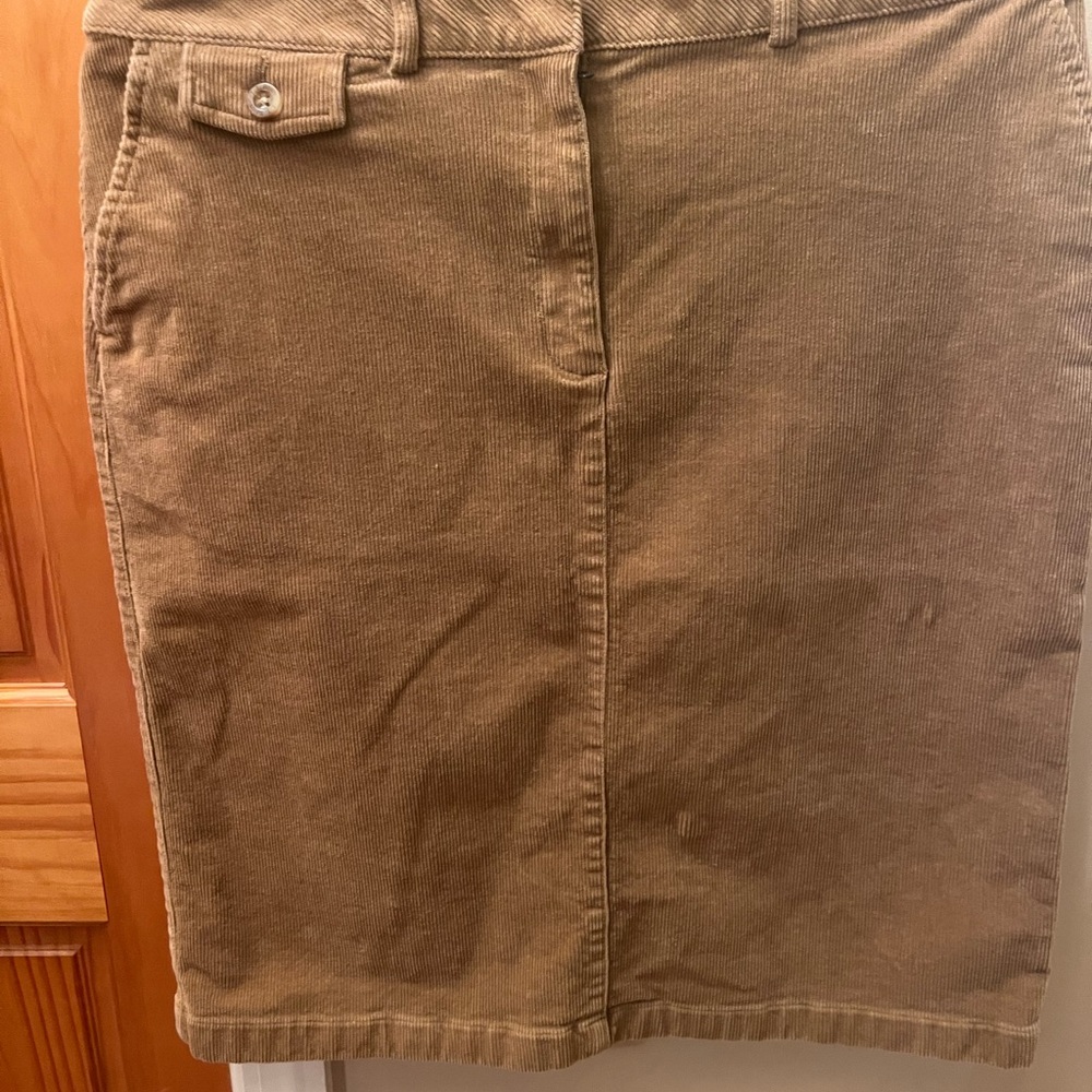 L.L. Bean Brown Corduroy Pencil Skirt